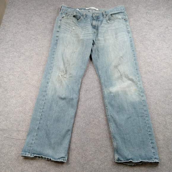 Levi S61 Jeans Men 33x30 Signature‎ Strauss Work Blue Relax Straight Distressed - Picture 8 of 13